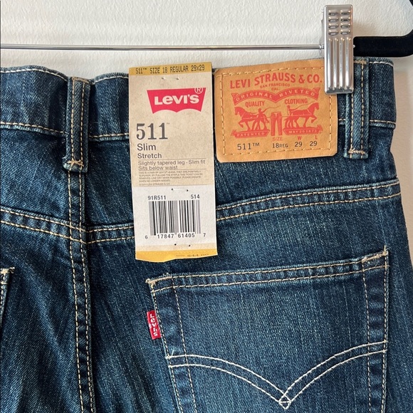 Levi's Boy's Dark Blue Slim Jeans - Picture 5 of 8